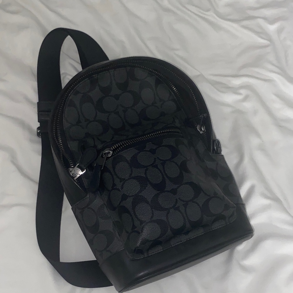 Black Patterned Backpack